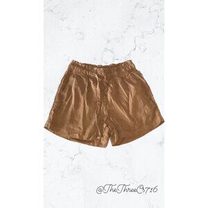 Womens C&C California 100% Linen Drawstring Short Size XS